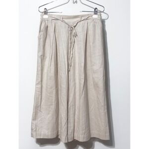 Charlie Paige Palazzo Pants Womens S Linen Wide Leg Beige Lagenlook Coastal